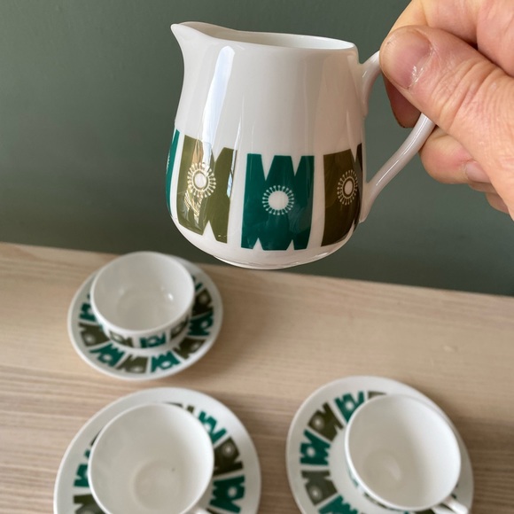 MCM 7 piece tea set, Crown Staffordshire, Delamere, Elaine Williamson - Picture 2 of 5